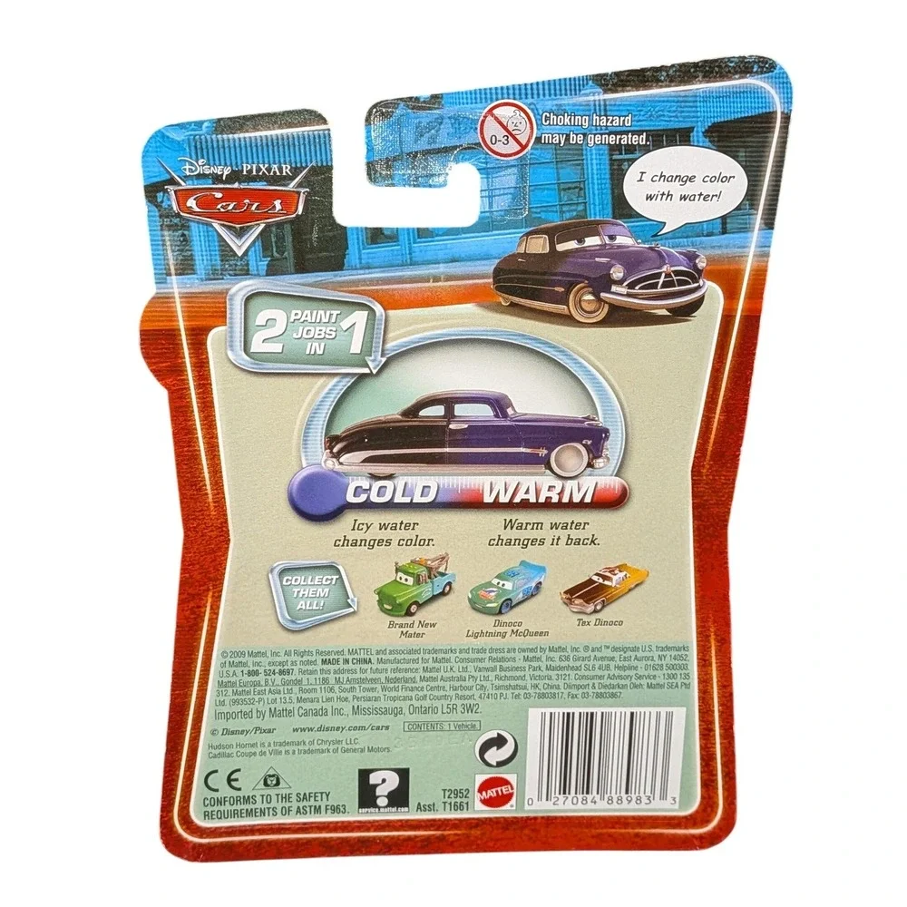 Disney Pixar Cars Color Changers Doc Hudson Diecast 1:55 Mattel T2952‎ New 2009